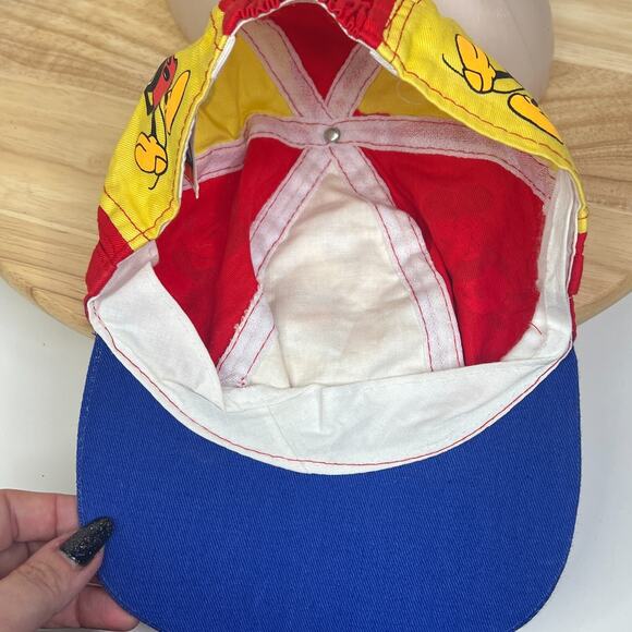 Disney Vintage 90s Mickey Mouse AOP Painters Hat Cap Kids Youth OS One Size - Picture 6 of 8